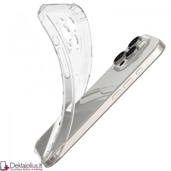 Silikoninis - Anti shock dėklas - su kameros apsauga - skaidrus (Apple Iphone 16 Pro)
